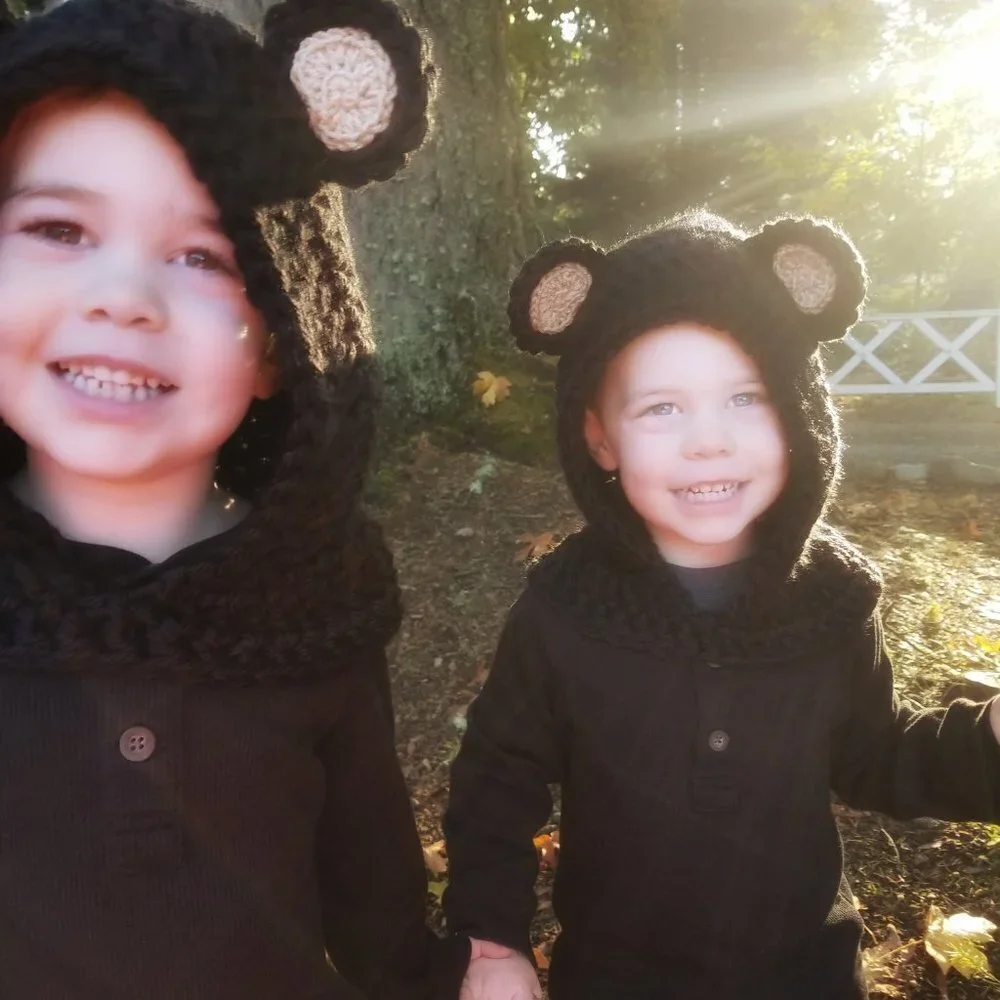 Animal Hood | BLACK BEAR | Hooded Scarf Costume